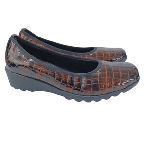 Josef Seibel Wedge Shoes Airped Plus Comfort Brown Reptile Womens 40 US 10